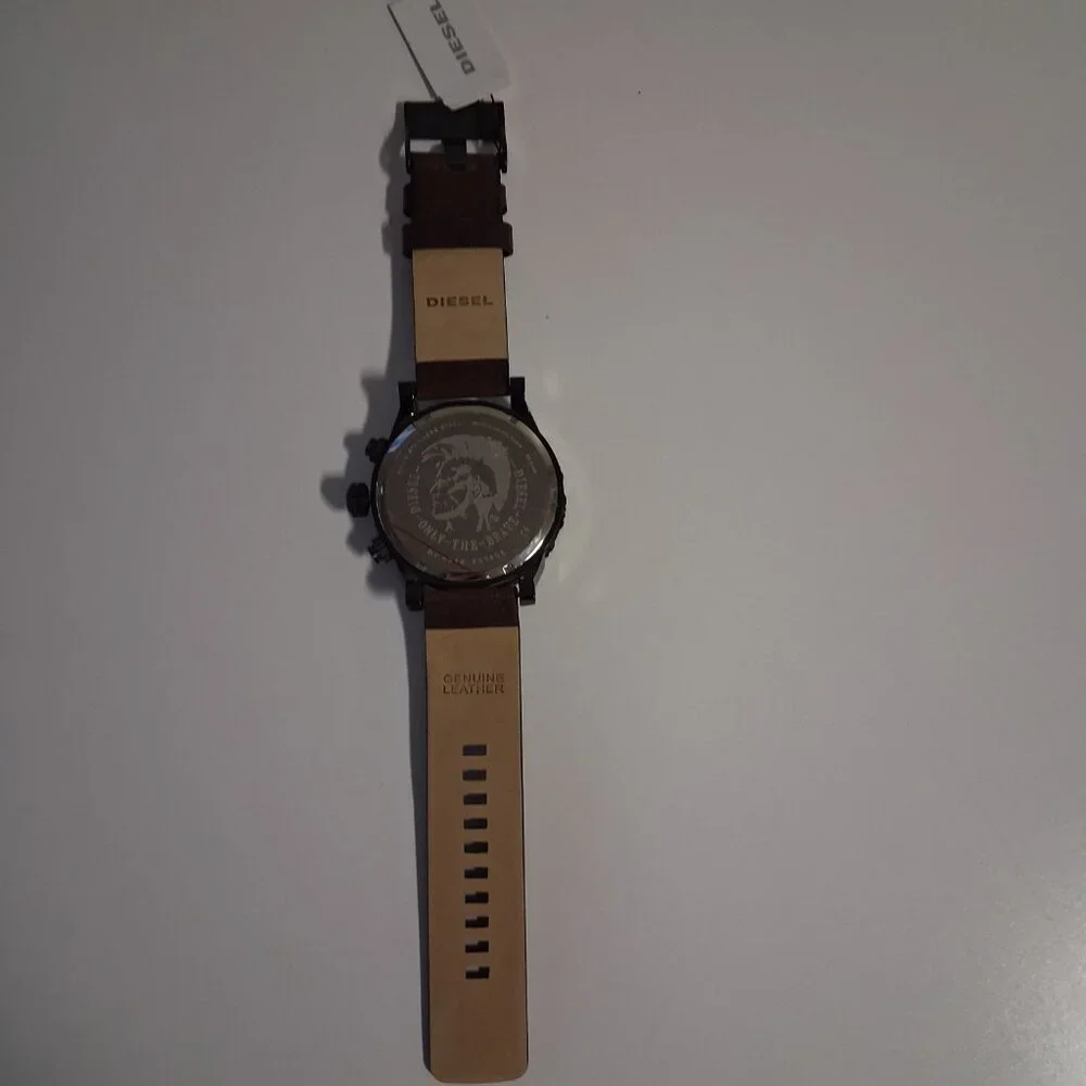 Diesel Men’s Double Down Watch – Brown Leather (DZ4312) New